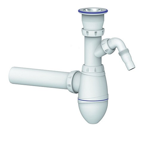 Сифон для мойки Unicorn В310V, 40х40 прямой отвод, 1 1/2'' х40 чаша из нержавеющей стали с отводом для стиральной машины купить в Ярославле | "Проконсим"