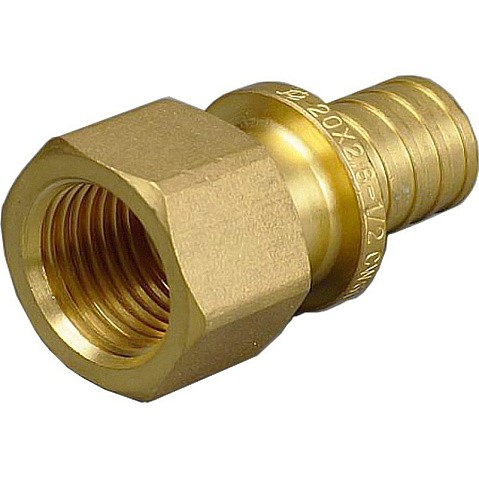 Муфта латунная для PEX труб 16-3/4'' PN 10 под надвижную гильзу с внутренней резьбой ONE PLUS купить в Ярославле | "Проконсим"