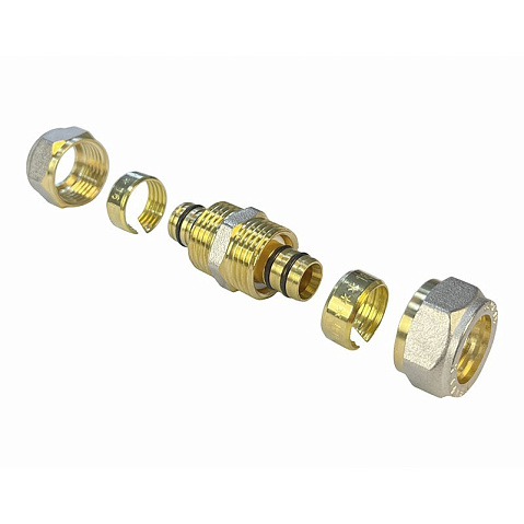 Муфта латунная для PEX труб 20-20 PN 10 обжимная никелированная Valfex VF.303.N  купить в Ярославле | "Проконсим"