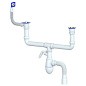 сифон для двойной мойки Unicorn В740V, 40х50 гибкий отвод, 1 1/2'' х40 с отводом для стиральной машины, прямоугольный перелив купить в Ярославле | "Проконсим"
