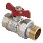 Кран латунный шаровой MVI AquaHit BV.320.04 DN 15 PN 25 бабочка американка полнопроходной никелированный купить в Ярославле | "Проконсим"