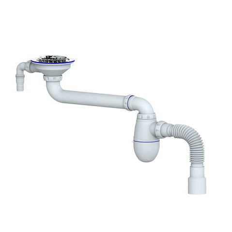 Сифон для умывальника Unicorn ВС10V, 40х50 гибкий отвод, 3 1/2'' х40 чаша из нержавеющей стали с отводом для стиральной машины купить в Ярославле | "Проконсим"