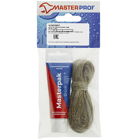 Набор уплотнительный паста +лён для воды, пара 25гр+ 7гр Masterpak купить в Ярославле | "Проконсим"
