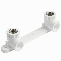 Угольник установочный двойной ПП 20-1/2'' PN 25 с внутренней резьбой белый Pro Aqua PA280008P купить в Ярославле | "Проконсим"