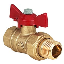  Латунный шаровой кран Ду15 Ру40 Valfex VF.230.LB1.012.DP 11Б27фт1М американка, проход , бабочка. (111401513) со склада Проконсим в Ярославле