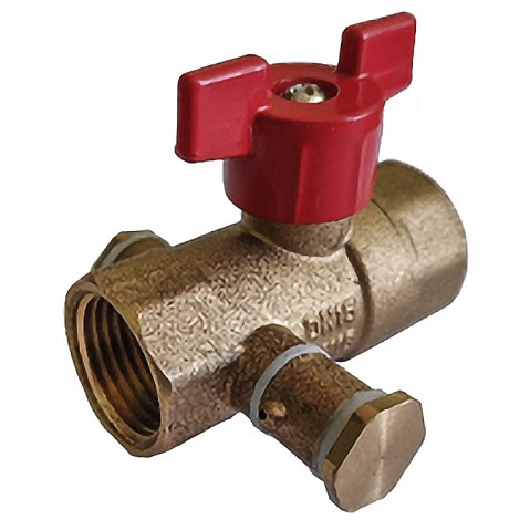 Кран латунный шаровой DN 20 PN 16 с дренажными патрубками G3/4'' муфта-муфта бабочка Пензапромарматура купить в Ярославле | "Проконсим"