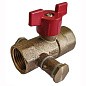 Кран латунный шаровой DN 20 PN 16 с дренажными патрубками G3/4'' муфта-муфта бабочка Пензапромарматура купить в Ярославле | "Проконсим"