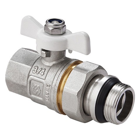 Кран латунный шаровой MVI BV.521 DN 15 PN 40 с уплотнением никелированный полнопроходной американка бабочка купить в Ярославле | "Проконсим"