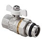 Кран латунный шаровой MVI BV.521 DN 15 PN 40 с уплотнением никелированный полнопроходной американка бабочка купить в Ярославле | "Проконсим"