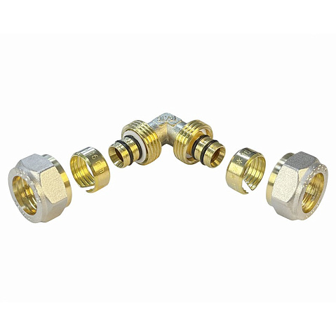Угольник латунный для PEX труб 16-16 PN 10 обжимной никелированный Valfex VF.351.N  купить в Ярославле | "Проконсим"