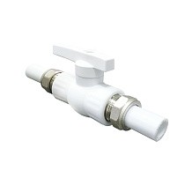 Краны шаровые ПП DN 20-32 PN 25 с двусторонним разъемным соединением белые Valfex купить в Ярославле | "Проконсим"