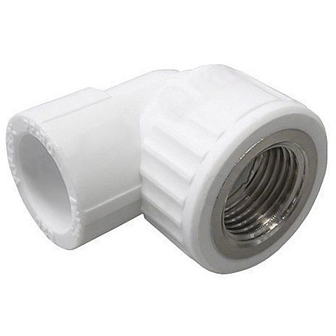 Угольник комбинированный ПП 25-1/2'' PN 25 с внутренней резьбой белый VALFEX  купить в Ярославле | "Проконсим"