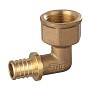Угольник латунный для PEX DN 25 с внутренней резьбой 3/4'' под надвижную гильзу PLP