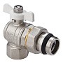 Кран латунный шаровой MVI BV.523 DN 20 PN 40 угловой с уплотнением никелированный полнопроходной американка купить в Ярославле | "Проконсим"