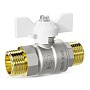 Краны латунные шаровые DN 15-25 PN 40 никелированные бабочка белая штуцер-штуцер LD Pride 47.304 купить в Ярославле | "Проконсим"