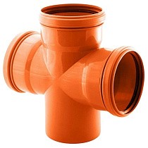 Крестовина ПП для наружной канализациии 90гр. DN 110-110-110 РТП купить в Ярославле | "Проконсим"