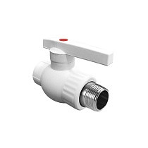 Краны шаровые ПП DN 20-32 PN 25 комбинированные с наружной резьбой белые Valfex  купить в Ярославле | "Проконсим"