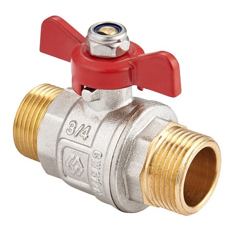 Кран латунный шаровой MVI BV.515 DN 15 PN 40 никелированный полнопроходной штуцер-штуцер бабочка купить в Ярославле | "Проконсим"