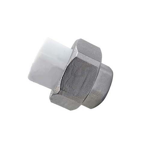 Муфта усиленная комбинированная разъёмная VALFEX 20 PN 25 G-1/2'' американка-ВР белая купить в Ярославле | "Проконсим"