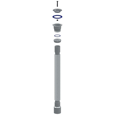 Сифон гофрированный Unicorn D240Р, 40х50 гибкий отвод, 1 1/2'' х40 пластиковая чашка, 1500мм купить в Ярославле | "Проконсим"