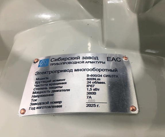 Электропривод В- 600/24 380В 1,5кВт многооборотный 600Нм СибЗТА купить в Ярославле | "Проконсим"