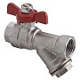 Кран латунный шаровой MVI BV.632 DN 15 PN 25 с фильтром никелированный полнопроходной муфта-муфта бабочка купить в Ярославле | "Проконсим"