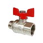 Кран латунный шаровой Valfex Premium.218.NB1 усиленный Н 11Б27фт1М DN 20 PN 40 никелированный муфта-штуцер бабочка купить в Ярославле | "Проконсим"