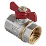 Кран латунный шаровой MVI AquaHit BV.313.04 DN 15 PN 25 бабочка муфта-муфта полнопроходной никелированный купить в Ярославле | "Проконсим"