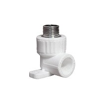 Угольники установочные ПП DN 20-25 PN 25 с наружной резьбой белые PlasticPro купить в Ярославле | "Проконсим"