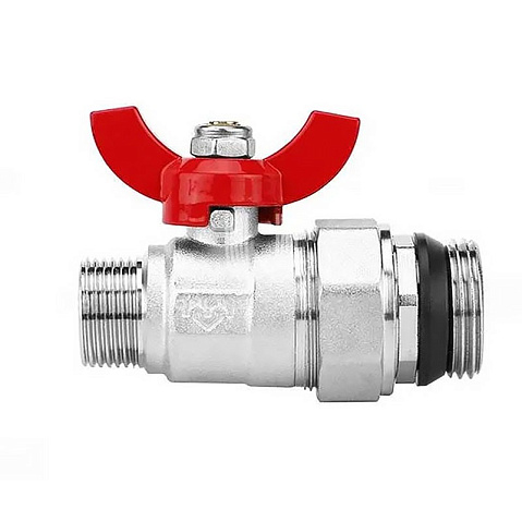 Кран шаровой латунный DN 25 PN 10 никелированный прямой  для коллектора (2 шт.) Varmega VM15951 купить в Ярославле | "Проконсим"