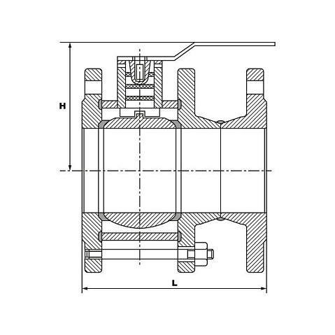 Краны стальные шаровые разборные 11с67п DN 50-150 PN 16 полнопроходные фланцевые под задвижку рычаг PR купить в Ярославле | "Проконсим"