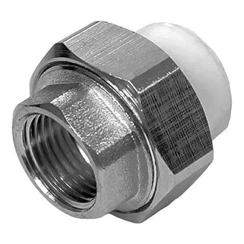 Муфта комбинированная ПП 20-3/4'' PN 25 разъёмная с внутренней резьбой белая РТП 10616 купить в Ярославле | "Проконсим"