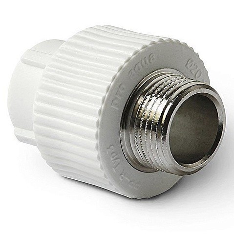 Муфта комбинированная ПП 32-3/4'' PN 25 с наружной резьбой белая Pro Aqua PA23016P купить в Ярославле | "Проконсим"