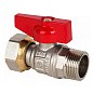 Кран латунный шаровой MVI BV.531 DN 15 PN 40 никелированный полнопроходной бабочка штуцер-накидная гайка купить в Ярославле | "Проконсим"