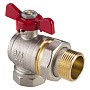 Кран латунный шаровой MVI AquaHit BV.322.05 DN 20 PN 25 бабочка американка полнопроходной угловой никелированный купить в Ярославле | "Проконсим"