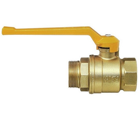 Кран латунный шаровой газовый 11Б27п DN40 PN40 рычаг муфта-штуцер БАЗ Standart купить в Ярославле | "Проконсим"