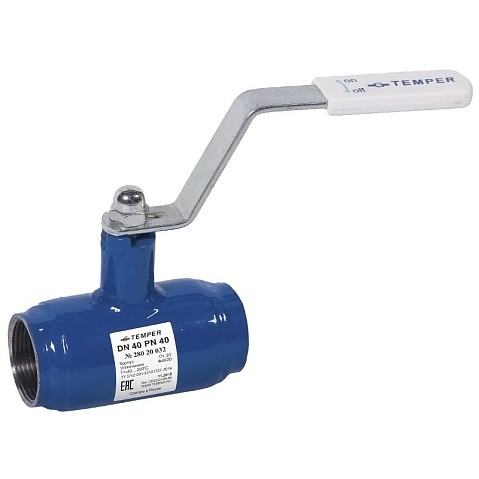 Кран стальной шаровой DN 50-40 PN40 145мм муфта-муфта с ручкой Temper купить в Ярославле | "Проконсим"