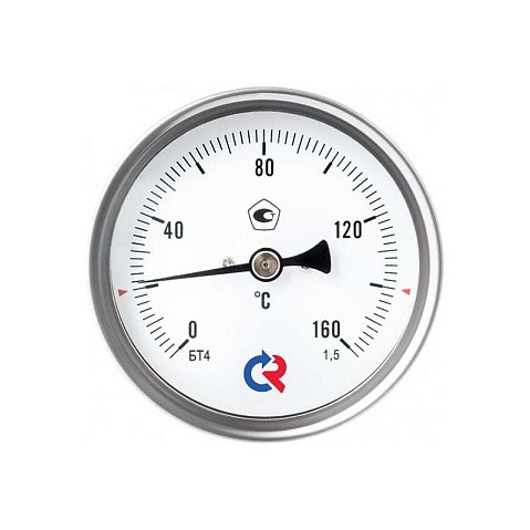 Термометр биметаллический 80мм, Тип - БТ-41.211, осевой 0-120гр. G1/2'' L 100мм. Класс точности 1,5. купить в Ярославле | "Проконсим"