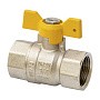 Кран латунный шаровой газовый MVI BV.813 DN 15 PN 25 никелированный полнопроходной муфта-муфта бабочка купить в Ярославле | "Проконсим"