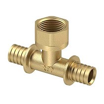 Тройники латунные для PEX труб DN 16-32 PN 16 под надвижную гильзу с внутренней резьбой РосТурПласт купить в Ярославле | "Проконсим"