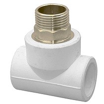 Тройники ПП DN 40-50 PN 25 комбинированные под ключ с наружной резьбой белые РТП купить в Ярославле | "Проконсим"