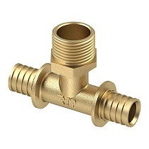 Тройники латунные для PEX труб DN 16-32 PN 16 под надвижную гильзу с наружной резьбой РосТурПласт купить в Ярославле | "Проконсим"