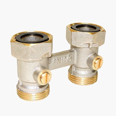 Узел нижнего подключения Vekotrim DN 15 PN 10 прямой двухтрубный 20-3/4'' c накидной гайкой, муфта купить в Ярославле | "Проконсим"