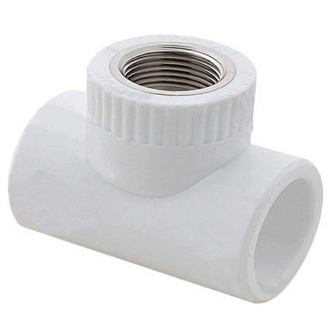 Тройник комбинированный ПП 32-1/2'' PN 25 с наружной резьбой белый РТП 10758 купить в Ярославле | "Проконсим"