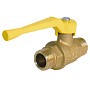 Кран латунный шаровой газовый 11Б27п DN15 PN40 рычаг штуцер-штуцер БАЗ Standart купить в Ярославле | "Проконсим"