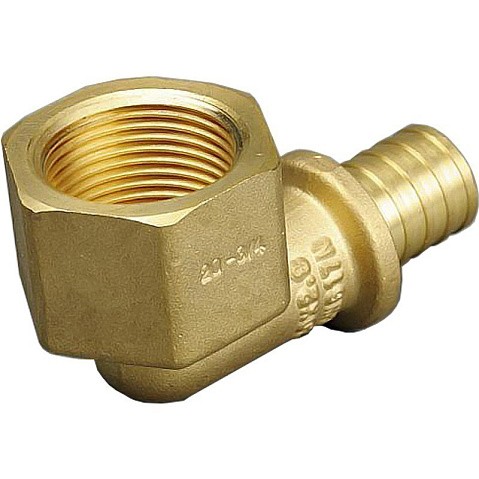 Угольник латунный для PEX труб 25-3/4'' PN 10 под надвижную гильзу с внутренней резьбой ONE PLUS купить в Ярославле | "Проконсим"