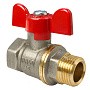 Кран латунный шаровой Valfex.218.NB1 11Б27фт1М DN 15 PN 40 никелированный муфта-штуцер бабочка купить в Ярославле | "Проконсим"