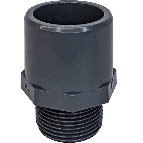 Адаптер двойной НПВХ DN 50х63-1/2" PN 16 клеевой с наружной резьбой черный Aquaviva THR05063E купить в Ярославле | "Проконсим"