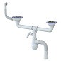 сифон для двойной мойки Unicorn В731V, 40х50 гибкий отвод, 3 1/2'' х40 с отводом для стиральной машины, круглый перелив купить в Ярославле | "Проконсим"