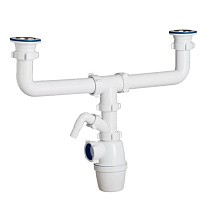 Сифон для двойной мойки бутылочный ORIO K-4059 1 1/2 выпуски нж D70, с 1 отводом купить в Ярославле | "Проконсим"